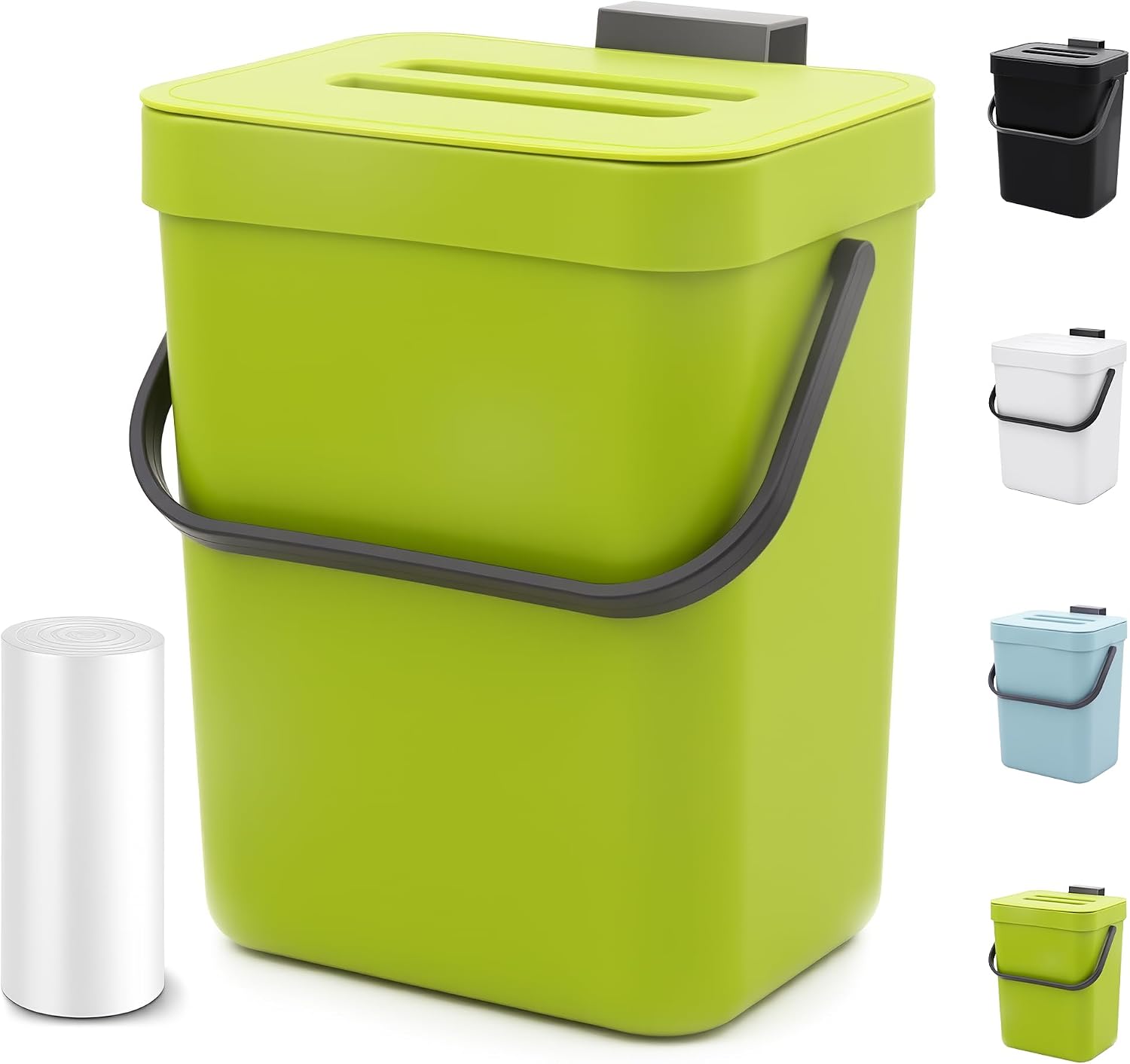 1.3 Gallon Hanging Trash Can with Lid